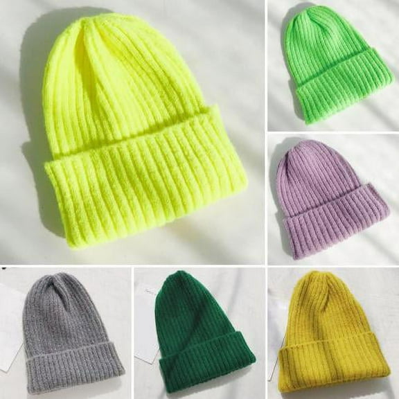 SPRING PARK Fashion Womens Winter Beanie Hat Warm Woolen Yarn Knitted Soft Ski Cuff Cap