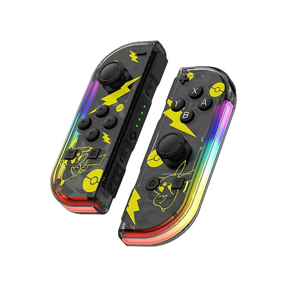 HLONK Manette Sans Fil pour Nintendo Switch Mode Turbo Double Vibration Longue Autonomie Noir