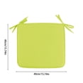 thumbnail image 3 of 2 Pcs Outdoor Chair Pads 15.74 x 15.74 Inch for Dining Chairs, Square Seat Cushion with Strap for Bistro Barstool Garden Furniture, Washable Patio Cushions, Outdoor Seating Furniture, Yellow, 3 of 5