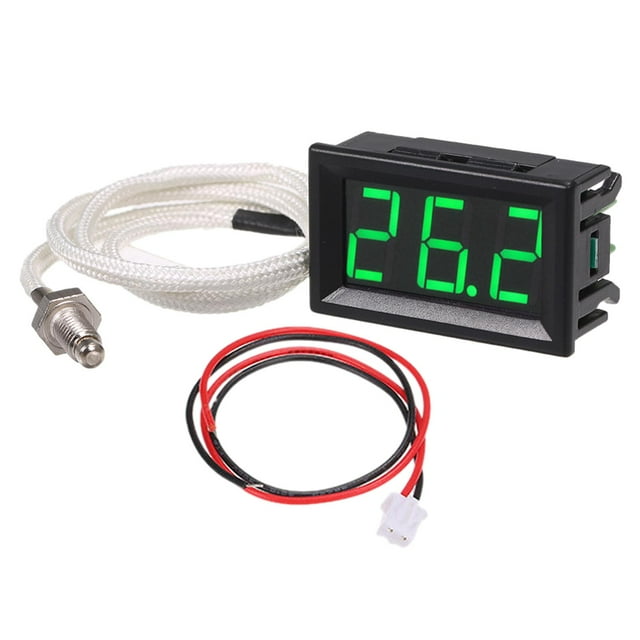 12V Digital Thermometer Thermocouple Industrial Digital Thermometer Mini Simple Green
