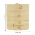thumbnail image 2 of 1 Set Handmade Bamboo Steamer Cooking Tool Kitchen Food Steamer with Lid, 2 of 8