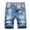 Blue, variant on Jacenvly 2024 New Summer Mens Shorts Men's Denim Shorts with Micro Elastic Fit Button Zipper Pockets for Fashionable Casual Pants Shorts Solid Comfortable Leisure Short Trousers Blue