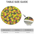 thumbnail image 6 of Round Tablecloth with Elastic Edge, Waterproof Vinyl Featuring Marijuana Leaf and Minimalist Cannabis Designs, Backed Non-Slip Table Cover Fits 44-50 Inch Round Tables, 6 of 7