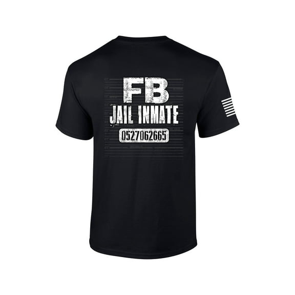 Patriot Pride FB Jail Funny Censorship Locked Up Mens Short Sleeve T-shirt Graphic Tee-Black-small