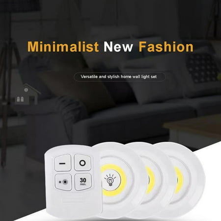 

SARZI 4.5v 1W COB LED Puck Light 6 Pack with Remote Controller Brightness Adjustable Wireless Dimmable Touch Sensor Control Night Lamp