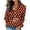 Red A, variant on Ashirexll Womens Long Sleeve Tops Polka Dots Print Satin Button Front Collared Casual Style Long Sleeve Shirt Top