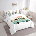 thumbnail image 2 of Catabedysis Summer Fun 7-Piece Twin Bedding,Ice Cream Truck Print Bedding Comforter Set For Boys,Multicolor,Colorful Stars Reversible, 2 of 7
