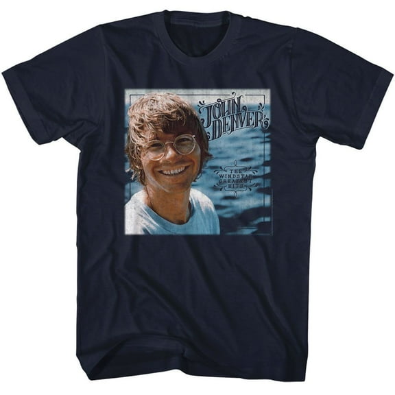 John Denver Windstar Greatest Hits Album Navy Adult T-Shirt