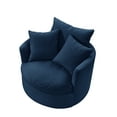 thumbnail image 6 of Rustic Manor Saniyah Navy Linen 360 Swivel Accent Chair, 6 of 9