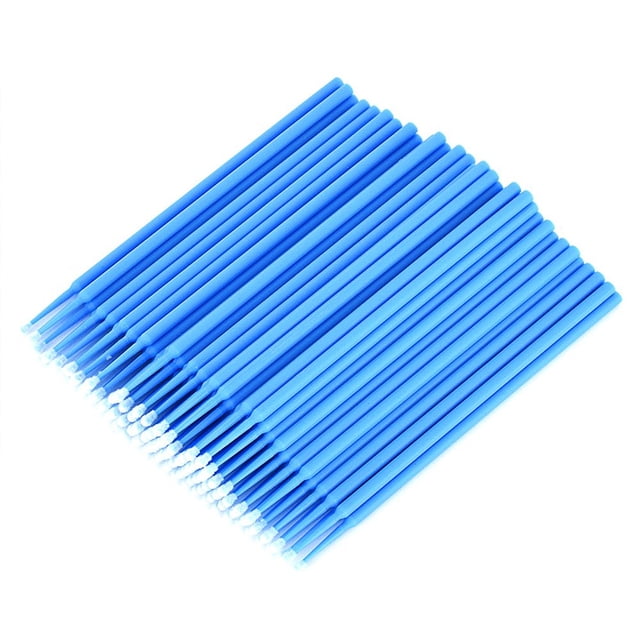 100 uds, microcepillo desechable, aplicadores de bastoncillos de algodón, delineador de cejas, máscara de pestañas, extensión de pestañas, maquillaje, varillas de lápiz labial, maquillaje azul Inevent CE001469-03