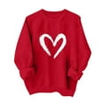 thumbnail image 2 of Pxxlle Valentine's Sweatshirts Women Love Heart Graphic Sweatshirt Long Sleeve Pullover Tops Crew Neck Holiday Shirts Red L, 2 of 7