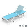 thumbnail image 2 of TOTAL Outdoor Aluminum Adjustable Chaise Lounge Chair with All-Weather Textilene, 5 Reclining Positions, Ultra-High Weight Capacity for Deck, Lawn, Backyard (1 Lake Blue Chair), 2 of 6