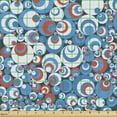 thumbnail image 2 of Geometric Sofa Upholstery Fabric by the Yard, Retro Style Image of Repetitive Abstract Circles Art Print, Decorative Fabric for DIY and Home Accents, Blue Vermilion by Ambesonne, 2 of 5
