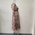 thumbnail image 3 of Spring and Summer Printed Round Neck Pullover Mid-Sleeve Casual Dress with Pockets for Women, 3 of 3