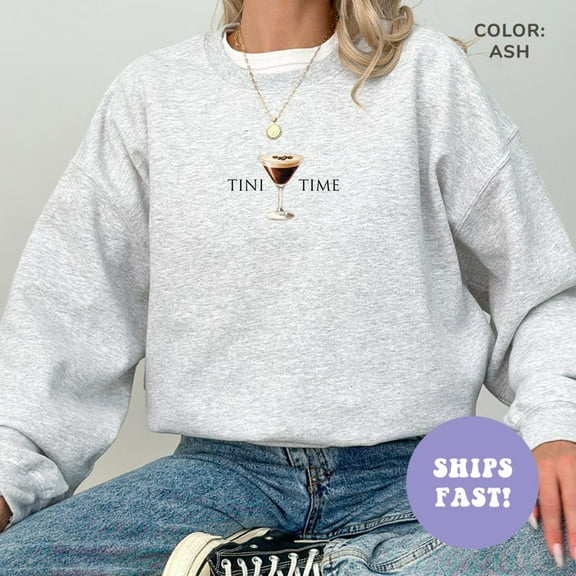Tini Time Crewneck Sweatshirt Espresso Martini Social Club Sweater Espresso Martini Lover Gift Birthday Gift Bachelorette Party Sweater TSHIRT All Size S-5XL