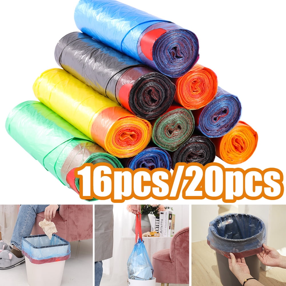 1 Roll 20Pcs Garbage Kitchen Toilet Waste Trash Clean up Rubbish Bags 6 Colors 