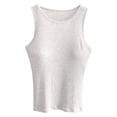 thumbnail image 4 of uvwlwu Women's Ribbed Racerback Tank Top Crewneck Slim-Fit Sleeveless Casual Layering Shirt,M, 4 of 5