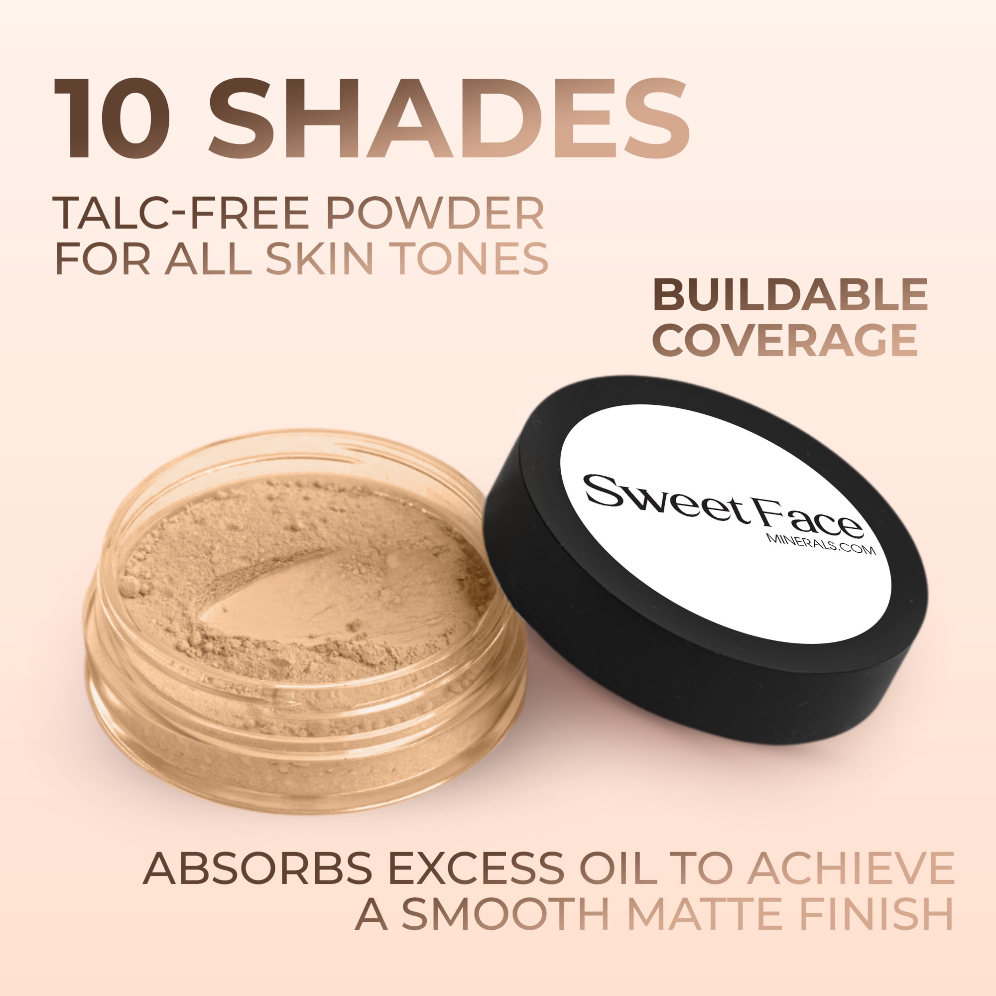 2pc FOUNDATION with KABUKI BRUSH Mineral Makeup (WARM Neutral Shade-Most Popular) Matte Loose Powder Bare Face Cosmetics Full Coverage Long Lasting All Skin Types SPF 18