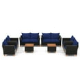 thumbnail image 1 of Gymax 8 PCS Wicker Patio Furniture Set w/ Removable Cushions Storage Coffee Table Navy, 1 of 9