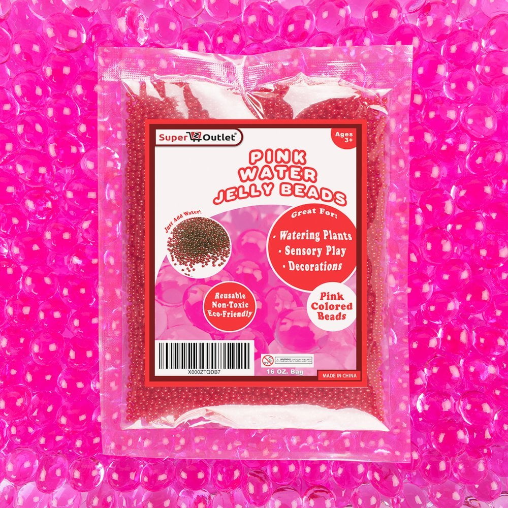 1 Pound Bag of Pink Water Gel Pearl Beads (Makes 12 Gallons) by Super Z Outlet