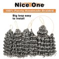 thumbnail image 2 of Lakihair 8inch Passion Twist Crochet Hair for Black Women 3PCS Curly Braiding Hair Crochet Braids (Grey), 2 of 6