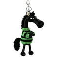 thumbnail image 2 of Aloof Black Horse Keychain, 8'' Green Striped Sweater Horse Plush Keychain Soft Stuffed Animal Key Chain, Bag Charms for Women Girls Teens, Cool Purse Charms for Handbags Car Keys, Gifts for Women, 2 of 4