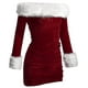 thumbnail image 4 of Minivestido de Navidad sin tirantes para mujer, disfraces de Navidad de piel blanca y terciopelo rojo, disfraz de Papá Noel para adulto, 4 of 4