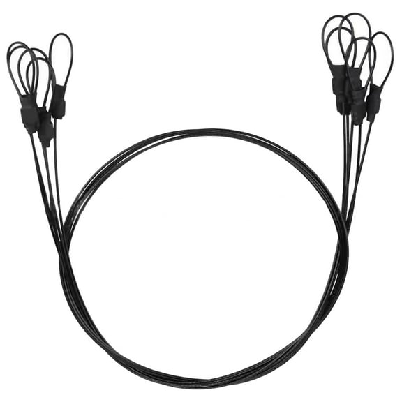 UNTERING Looped End Cable Braided Stainless Steels Black Coated Wire Rope Outdoor Travel Transport with Double Looped End