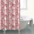 thumbnail image 4 of Pink Christmas Snowman Pattern Shower Curtain 84"x72" ,Bathroom Decorative Shower Curtains Set with 12 Hooks,Modern Waterproof Washable Shower Curtain, 4 of 6