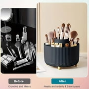 BYXAS 360° Rotate Makeup Brush Holder Organizer, Makeup Organizers Countertop, Makeup organization and Skincare Storage for Vanity, Desktop, Bathroom (Black)