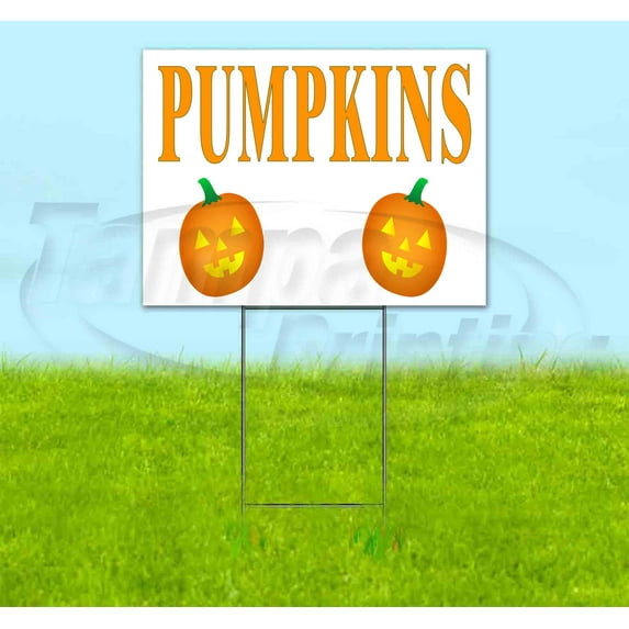 Pumpkins V2 (18" x 24") Yard Sign, Includes Metal Step Stake