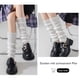 thumbnail image 4 of Qarigey Calentadores de piernas tejidos a la moda, se mantienen cálidos y elegantes durante todo el invierno, calcetines largos de ganchillo Medias Blanco, 4 of 6