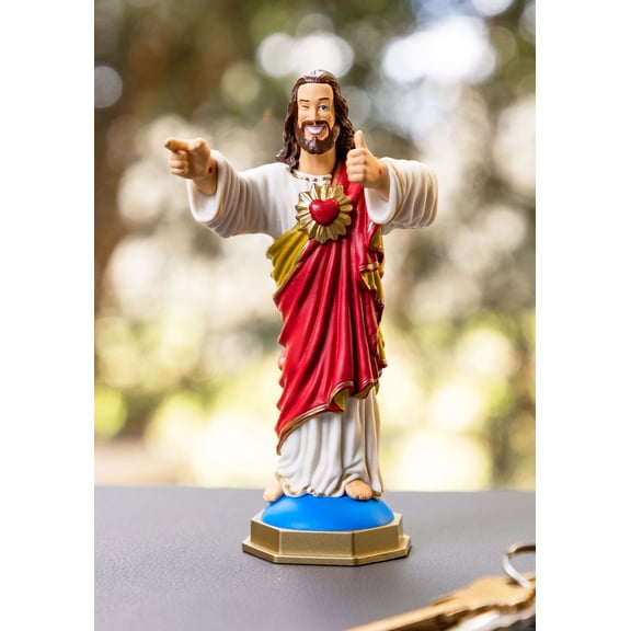 Snap Creative 4.75” Buddy Christ Garden Statue, 100% Plastic Figurine