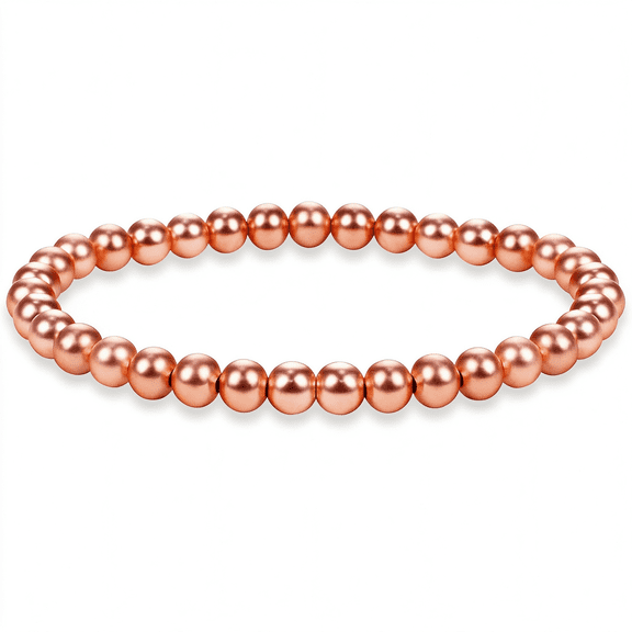 DESIGNICE Healing Pure Copper Bracelets for Men&Women,Elasticity Adjustable 6Mm Real Copper Beads Charms Bracelet Pulsera De Cobre Gifts,Therapeutic Copper Bracelets for Women Healing