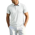 thumbnail image 2 of Hearthz Men Polo Shirts White Quick Dry Short Sleeve Shirts for Men Moisture Wicking Athletic Workout Golf Polo Shirts for Men, 2 of 7