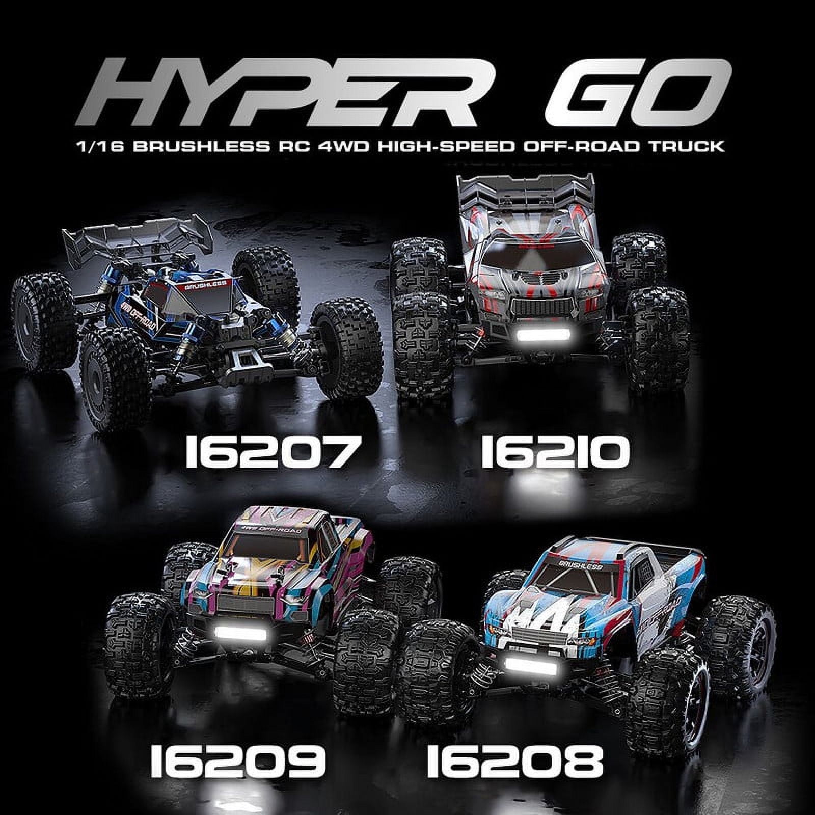 HYPER GO 16207/16208/16209 1/16 RTR Fast Brushless RC Buggy for Adults, Max 45km/h RC Truck, 4WD High Speed Racing Car for RC Basher
