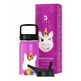 thumbnail image 1 of Botella de Agua para Niños 355ml Unicornio | Con Asa, 2 Tapas, 2 Popotes y Cepillo | Libre de BPA | B Life, 1 of 6