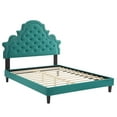 thumbnail image 3 of Modway Gwyneth Tufted Performance Velvet Queen Platform Bed in Teal, 3 of 10
