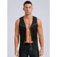 thumbnail image 4 of TiaoBug Gilet Sans Manches à Franges pour Hommes, Veste Cardigan Western Cowboy Noir TTG, 4 of 13