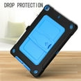 thumbnail image 5 of Dteck with Shoulder Strap Case for Apple iPad 8th Generation (2020 Released) 10.2-inch,Shockproof Armor Rubber Hybrid Hard iPad 10.2" 7th Gen 2019 Protective Shell Back Kickstand Cover,Black+Blue, 5 of 6