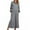 Gray, variant on Patlollav Womens Long Sleeve V-Neck Pocket Side Slit Sleepwear Long Dress