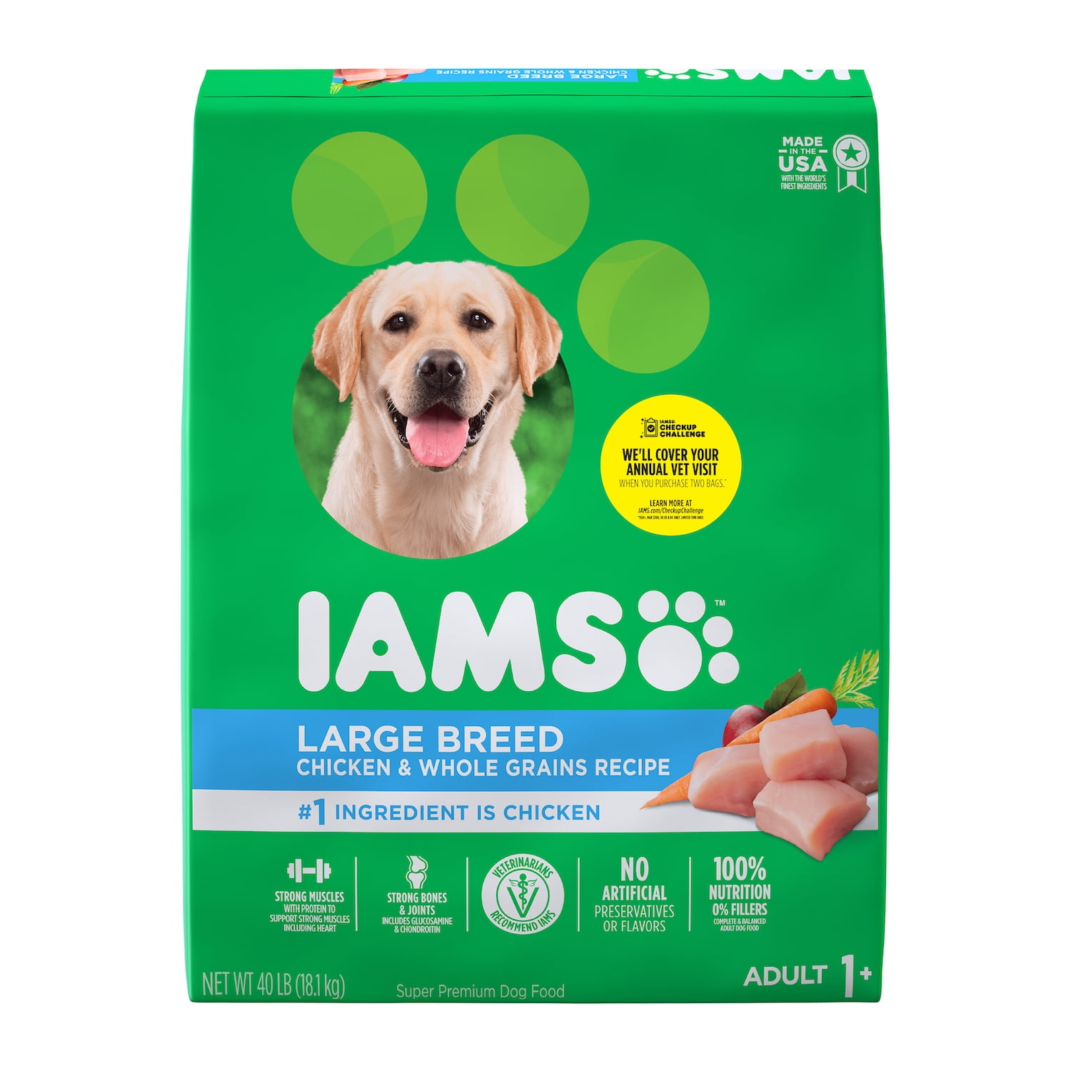 IAMS PROACTIVE HEALTH Adult Large Breed Dry Dog Food Chicken, 40 lb. Bag