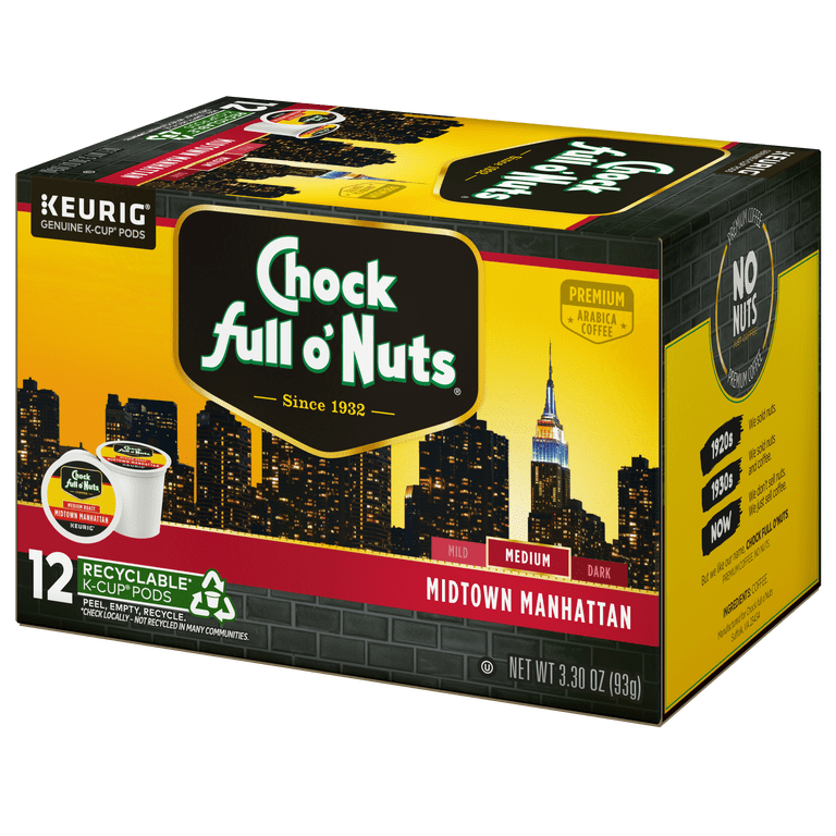 Chock full o'Nuts Midtown Manhattan Medium Roast K-Cup Pods, 12 Count photo 2