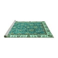thumbnail image 2 of Ahgly Company Machine Washable Indoor Rectangle Abstract Turquoise Blue Modern Area Rugs, 6' x 9', 2 of 4