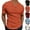 Orange, variant on PUMISAS Short Sleeve T-Shirt For Men Summer Comfortable Pullover Casual Loose Solid Color Button Tops V-Neck Casual Tunic Blouses