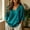 Green plus size v neck top a1, variant on BRELIL Women Plus Size V Neck Pullover Tops 3/4 Sleeve Glitter Flowy Casual Tee for Fall Solid Basic Shirt, Gold XL