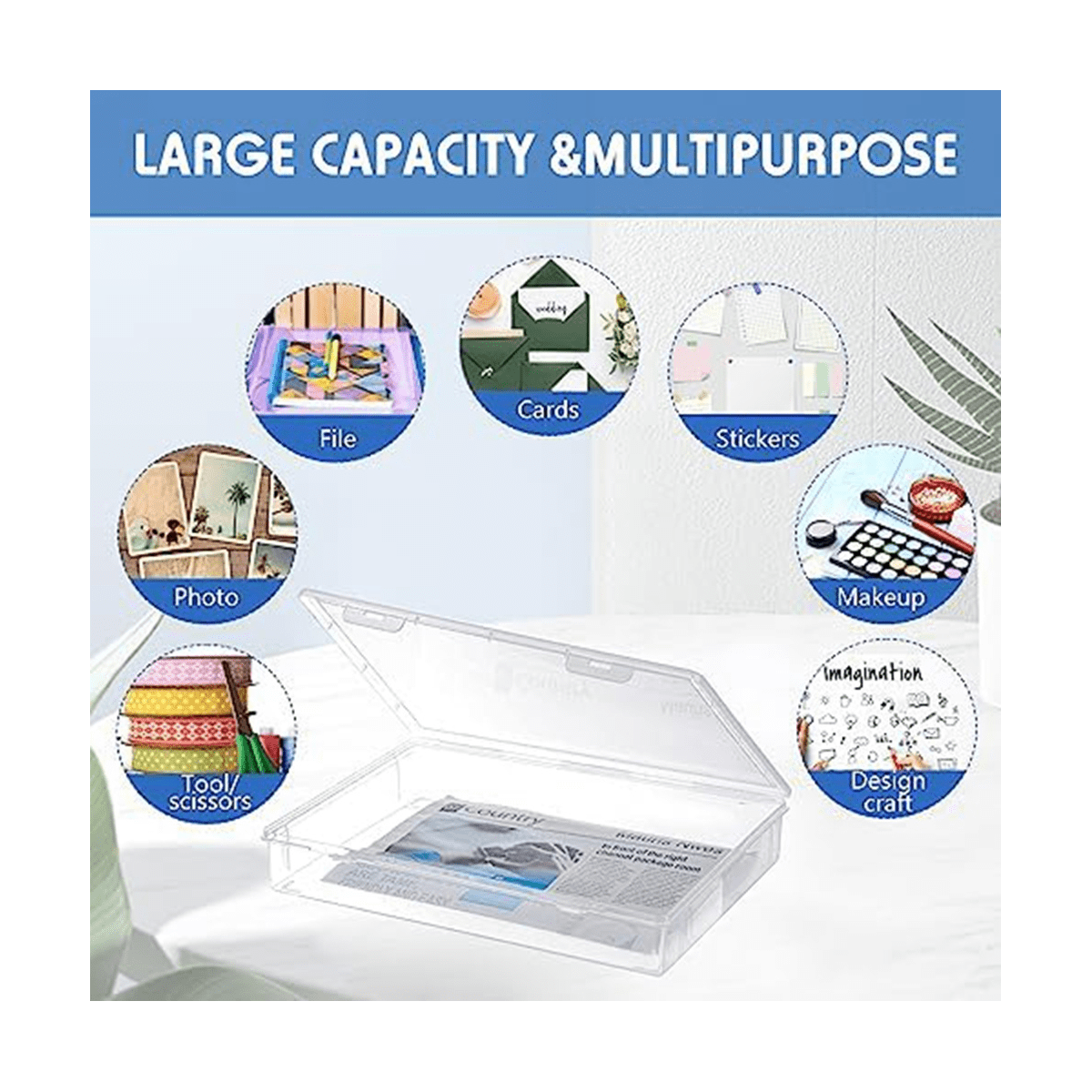 4 Pcs A4 Scrapbook Paper Storage Box Arts Craft Organizers Storage for 8.5 x 11 Inch Letter Paper Photo Picture Storage