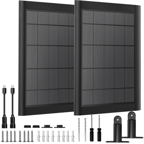 Cargador Solar YUELAN 5W con Batería de 3500mWh Paquete de 2 Negro