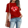 thumbnail image 4 of Outfmvch t-shirts pour Couples Manches Courtes pour Femmes Amour Cœur Grahic Saint-Valentin Col Rond Graphique Manches Courtes Hauts couple t-shirts Graphiques pour Femmes Rouge 1 m, 4 of 6