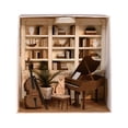 thumbnail image 1 of Artesanía Casa Miniatura, con Luz Estuche de Batería de Muebles Modelo de Rompecabezas 3D Regalos de Cumpleaño Sala de estudio Sunnimix Casa de muñecas artesanales, 1 of 8